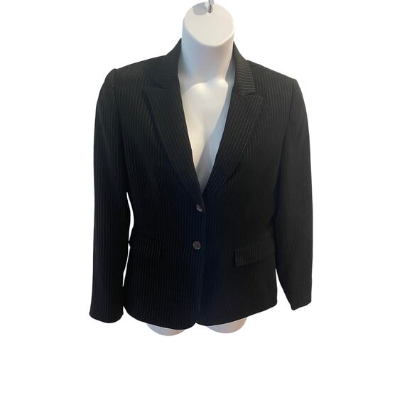 TAHARI BY ARTHUR S LEVINE, SIZE 12, BLACK STRIPED BLAZER, - Picture 1 of 4